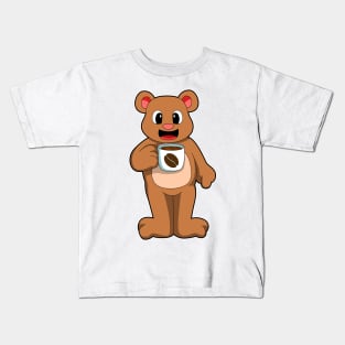 Bear with Cup of Coffee Kids T-Shirt